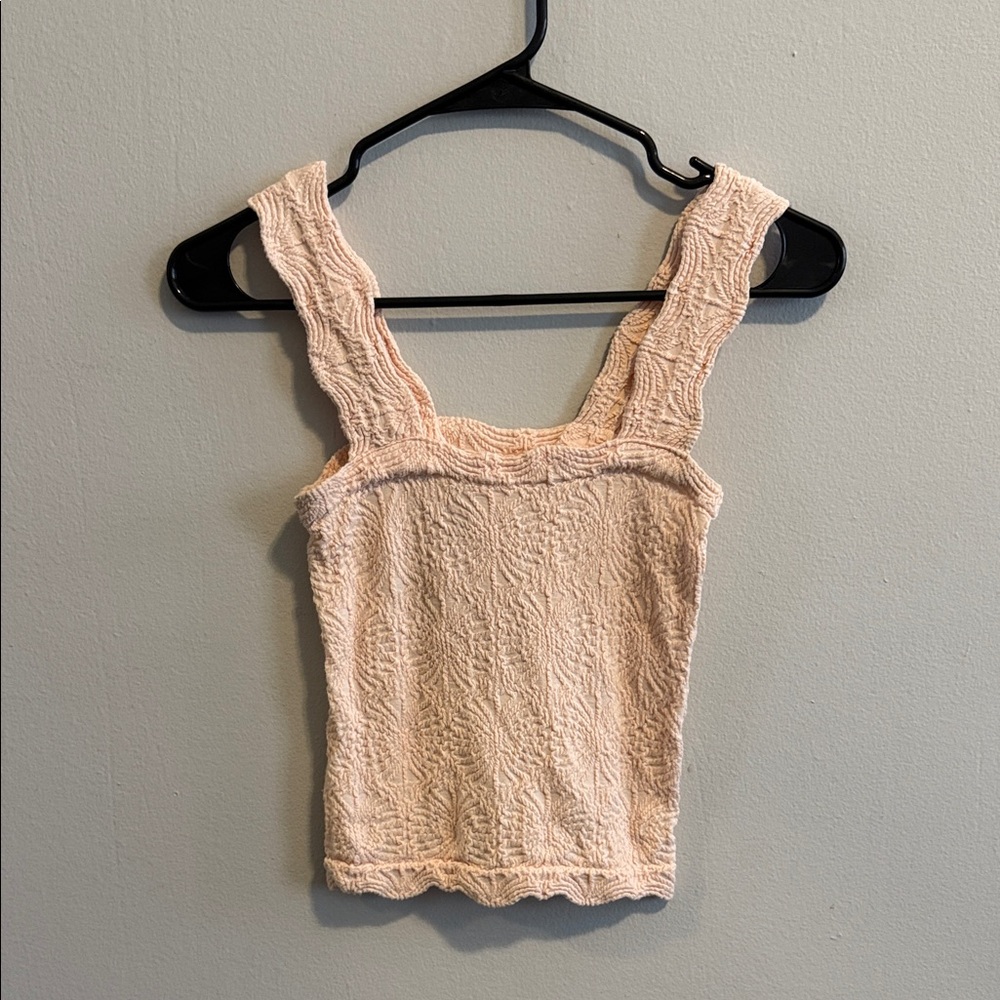 Elegant Cream Textured Tank Top